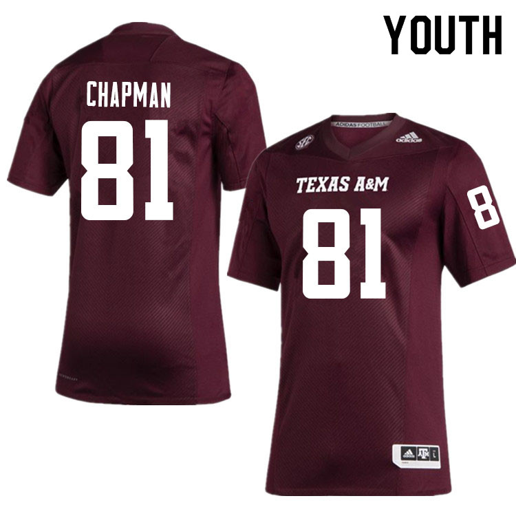 Youth #81 Caleb Chapman Texas A&M Aggies College Football Jerseys Sale-Maroon